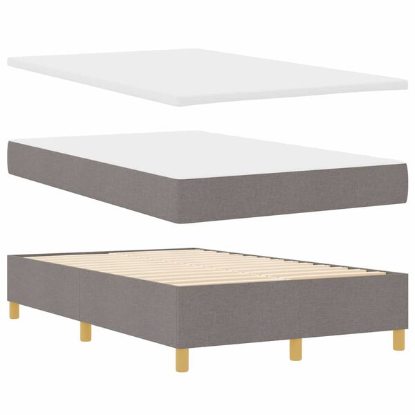 vidaXL Boxspringbett mit Matratze Taupe 120 x 200 cm Stoff