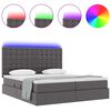 vidaXL Bett mit Stauraum und LED Grau 180 x 200 cm Kunstleder