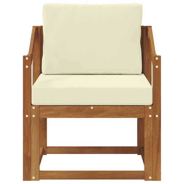 vidaXL Outdoor-Sofa Massives Akazienholz und Polyester Natur