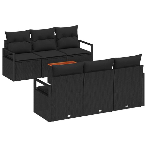 vidaXL Garten-Sofa-Set 7 pcs Schwarz
