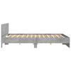 vidaXL Bettgestell mit Kopfteil und LED-Beleuchtung Betongrau