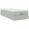 vidaXL Ottoman-Bett mit Matratze Hellgrau 90x190 cm Samt