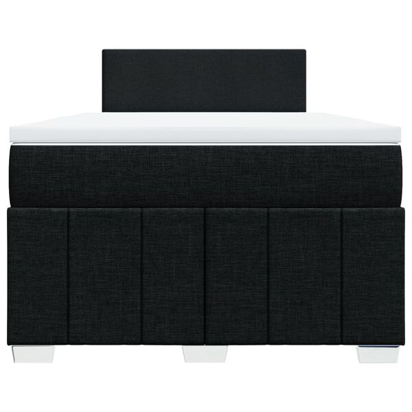 vidaXL Boxspringbett mit Matratze Schwarz 120x190 cm Stoff