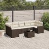 vidaXL 8-tlg. Garten-Sofagarnitur mit Kissen Braun Poly Rattan
