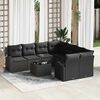 vidaXL Sofa Set mit Kissen mit Speicher 9 pcs Schwarz Poly-Rattan