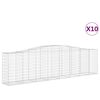 vidaXL Gabionen mit Hochbogen 10 Stk 400x50x100/120cm Verzinktes Eisen