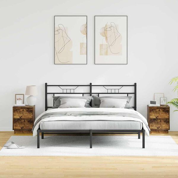 vidaXL Nachttisch 2 pcs Ger&auml;ucherte Eiche 39 x 34,5 x 50 cm