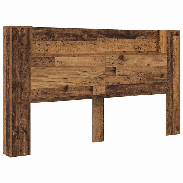vidaXL Kopfteil mit Regal Altholz 180 x 17 x 104,5 cm Holzwerkstoff