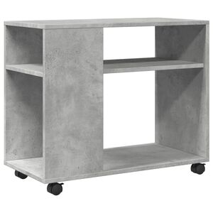 vidaXL Beistelltisch mit Rollen Betongrau 70x35x60 cm Holzwerkstoff