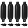 vidaXL Bootsfender 4 Stk. Schwarz &Oslash; 14x50 cm PVC