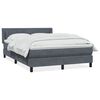 vidaXL Boxspringbett mit Matratze Dunkelgrau 140x210 cm Samt