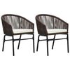 vidaXL Gartenst&uuml;hle 2 Stk. Braun PE-Rattan