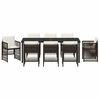 vidaXL Garten Essgruppe 9 pcs Braun Pulverbeschichteter Stahl