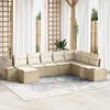 vidaXL Garten-Sofa-Set mit Kissen 8 pcs Beige und Creme Poly-Rattan