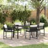 vidaXL Garten Essgruppe 5 pcs Schwarz Poly-Rattan