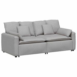 vidaXL Modulares Sofa mit Kissen Wolkengrau