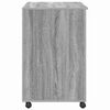 vidaXL Tisch mit Rollen mit Regal Grau 91 x 50 x 77 cm Holzwerkstoff