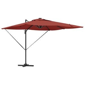 vidaXL Sonnenschirm mit LED-Lichtleisten Terrakotta 286 x 284 x 270 cm