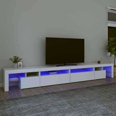 vidaXL TV-Schrank mit LED-Leuchten Weiß 290x36,5x40 cm