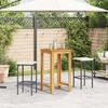 vidaXL 3-tlg. Gartenbar-Set Schwarz Massivholz Akazie und Poly Rattan