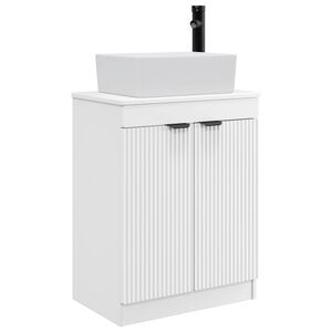 vidaXL Badezimmerschrank mit Waschbecken Wei&szlig; 54 x 35 x 83 cm