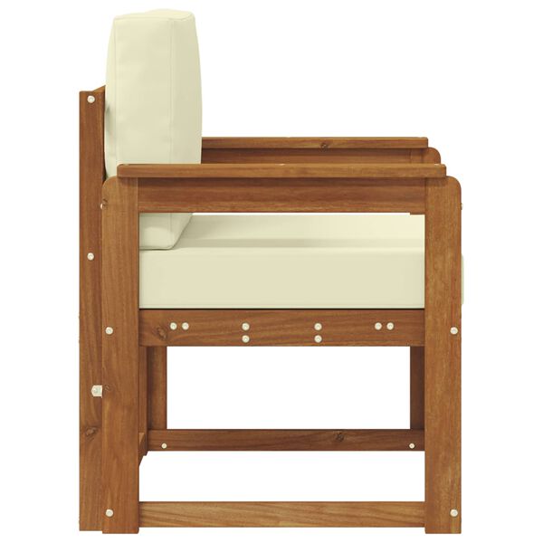 vidaXL Outdoor-Sofa Massives Akazienholz und Polyester Natur