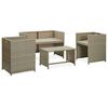 vidaXL 4-tlg. Garten-Lounge-Set mit Auflagen Beige Poly Rattan