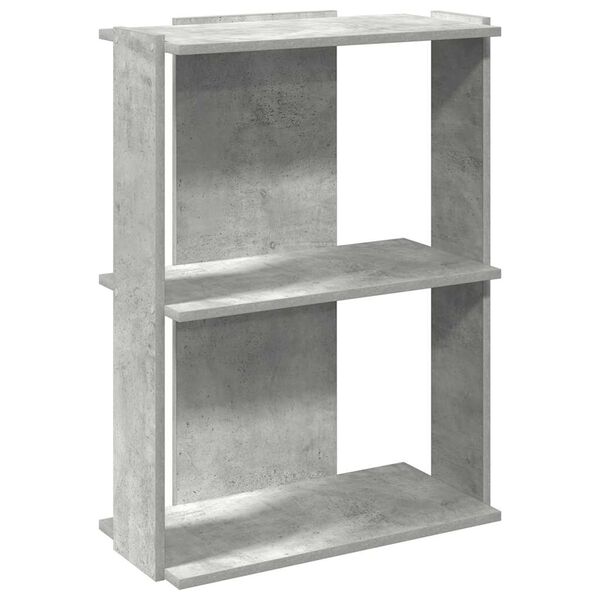 vidaXL Bücherregal 3 Böden Betongrau 60x30x80 cm Holzwerkstoff