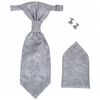 Hochzeitswesten-Set Herren Paisley Gr&ouml;&szlig;e 52 Silbern