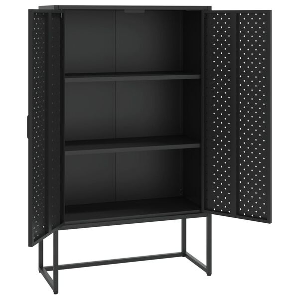 vidaXL Highboard Schwarz 80x35x135 cm Stahl