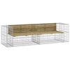 vidaXL Gartenbank aus Gabionen 244x71x65,5 cm Kiefernholz Impr&auml;gniert