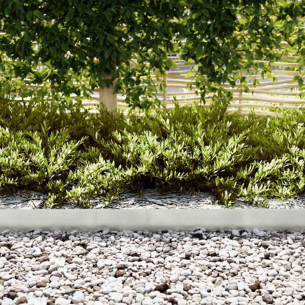 vidaXL Raseneinfassung 50 pcs Silber 100 x 0,05 x 20 cm Edelstahl