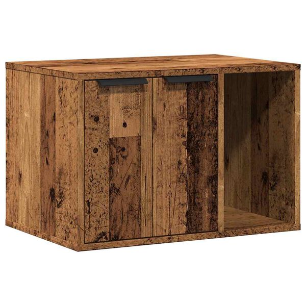 vidaXL Katzenklo Altholz-Optik 60x40x40 cm Holzwerkstoff