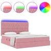 vidaXL Bett mit LED-Lichtleisten mit Kopfteil Rosa 180 x 200 cm Samt