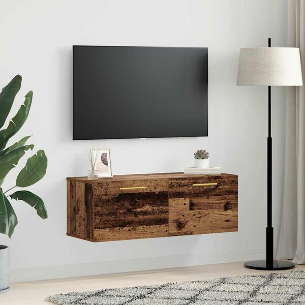 vidaXL Wandschrank Altholz 100 x 36,5 x 35 cm Holzwerkstoff