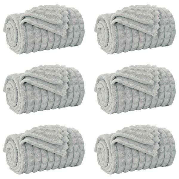 vidaXL Wohndecken 6 pcs Grau 200 x 150 cm Fleece