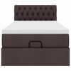vidaXL Ottomane Bett mit Matratze & LEDs Dunkelbraun 90x200 cm Stoff