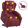 vidaXL Elektrischer Massagesessel mit Aufstehhilfe Weinrot Stoff