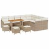 vidaXL Gartensofa-set 13 stk. Beige Poly-Rattan