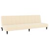 vidaXL Schlafsofa 2-Sitzer mit Hocker Creme Samt