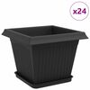 vidaXL Blument&ouml;pfe 24 pcs Schwarz 28,5 x 28,5 x 22 cm Kunststoff