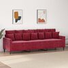 vidaXL 3-Sitzer-Sofa Weinrot 210 cm Samt