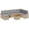vidaXL Gartensofa-set 9 stk. Beige Poly-Rattan