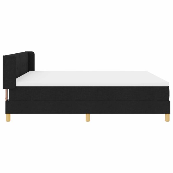 vidaXL Boxspringbett mit Matratze Schwarz 200 x 180 cm Polyester