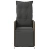 vidaXL Gartensessel Verstellbar mit Kissen Grau Poly Rattan