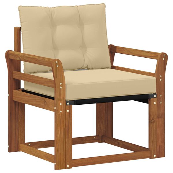 vidaXL Outdoor-Sofagarnitur Massives Akazienholz und Textilene Natur