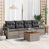 vidaXL Gartensofa-set mit Kissen 5 pcs Grau Poly-Rattan