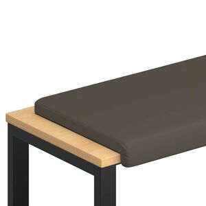vidaXL Bankkissen Kunstleder Grau Tiefe 35 cm