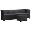 vidaXL 4-Sitzer Gartensofa mit Kissen Rattan Look PP Anthrazit