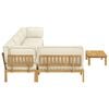 vidaXL Sofa Set mit Kissen Uni 6 pcs Creme Massivholz Akazie
